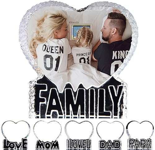 Regalos de fotos de cristal personalizados, marcos de cristal tallados por láser, regalos de cumpleaños, aniversario de bodas, para mamá, papá