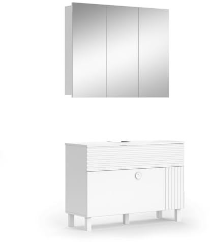 Vicco Conjunto de Muebles de baño Sola, Blanco, 2 Piezas