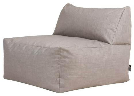 Icon Tetra Liegesessel, Modular Sofa für Erwachsene, Grau, Wasserabweisender Stoff, Ecksofa, Bequemer Bean Bag Sofa mit Füllung, Relaxsessel, Lounge, Garten, Terrasse, Wohnzimmer Möbel