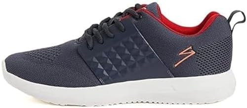 SG Franklin Running Shoe for Mens & Boys (Dark Gray/Red, Size- 7 UK / 8 US / 41 EU) Material-Rubber, PVC Synthetic Leather | Ideal for Trail Running | Breathable | Lightweight | Comfortable