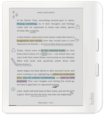Kobo Libra Colour | eReader | 7 Glare-Free Colour E Ink Kaleido 3 Display | Dark Mode Option | Audiobooks | Waterproof