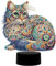 Diamond Painting Nachtlicht Tischdeko Tiere, Diamant Malerei Nachttischlampe Tischlampe LED Deko Set, DIY 5D Diamant Painting Lampe für Kinder Geburtstag Geschenke (Katze)