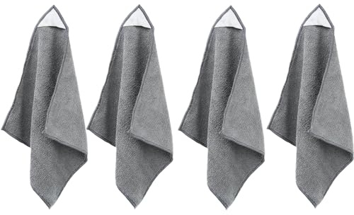 Magnetisches Reinigungstuch, 4 Stück, Mikrofaser-Reinigungstuch, trocken abwischbar, für Whiteboards, wiederverwendbares Mikrofasertuch für Klassenzimmer, Heimbüro, 25,4 x 25,4 cm (grau)