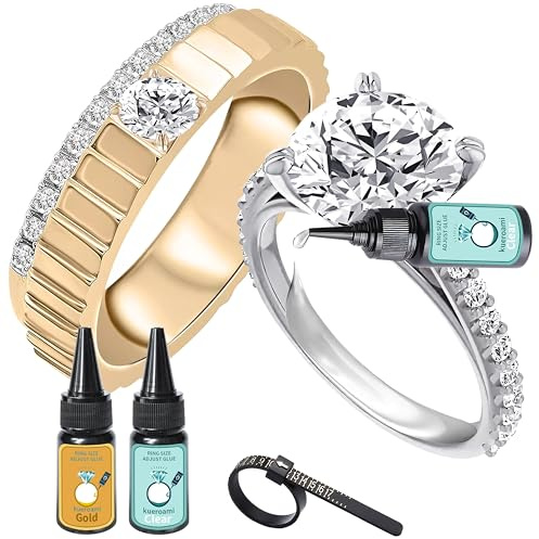 Ringgrößenmesser für lose Ringe, innovativer Ringschutz für lose Ringe, passend für jede Form und Größe, unsichtbarer Ringgrößenversteller, rutscht nicht ab und dreht sich nicht