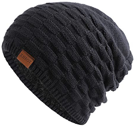 Herren-Wintermütze, großer Kopf, faltbar, handgefertigt, Ohr, warme Wollmütze, Baumwollmütze, Strickmütze, winddicht, Kaltschweiß, Trappermütze, Wintermütze, Damen, rot, lässige Beanies, navy,