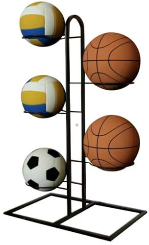 Nbbwwu Vertical Ball Storage Rack | 5 Tiers Vertical Display Stand,Soccer Stand, Athletic Gear, Basketball Organizer Stand, Basketball Rack for Volleyball Football Basketball