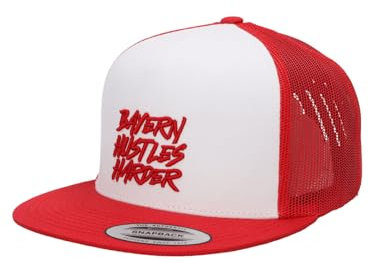FC Bayern München I Trucker Snapback Hustles Harder I Unisex I Rot/Weiß