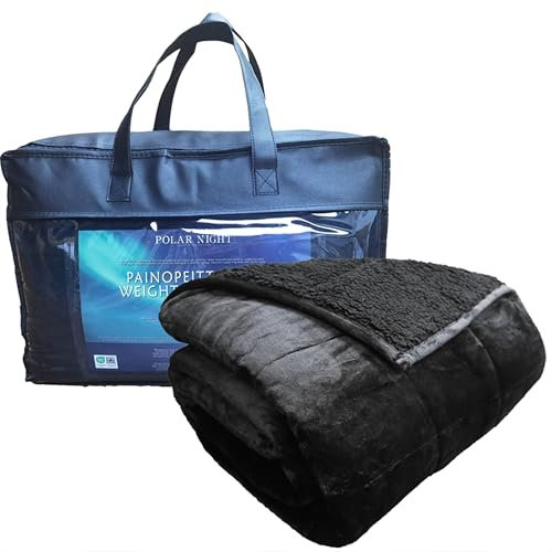 Polar Night Gewichtsdecke 135 x 200 cm 5kg Sherpa Fleece - Weighted Blanket Oeko-TEX® 100 Standard, Schwere Decke für tiefen Schlaf, Therapiedecke & Entspannungsdecke, Besser schlafen Heavy Bettdecke