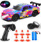 BuzzoXerex Coche Teledirigido Drift, 1:22 Mini Drift RC Car, 4WD 15km/h Coche RC Gasolina, Coche Teledirigido con Luces LED de Colores, Coche de Juguete para Niños Mayores de 8 Años (Colorido)
