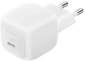 Belkin Cargador de Pared Compacto de 45 W, Carga rápida por USB-C Power Delivery para Apple iPhone 16, 16 Plus, 16 Pro, 16 Pro MAX, iPhone 15 Series, Samsung Galaxy S25, iPad, AirPods y Otros, Blanco