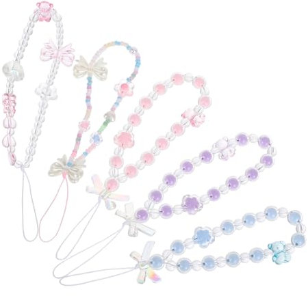 PartyKindom 5piezas Correa De Teléfono Móvil Cuentas Brillantes Diseño De Accesorio Versátil Anticaída Resistente