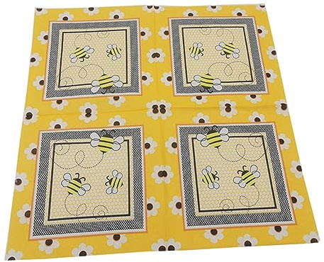 VICASKY 100stücke Bunte Cartoon Bienen Papierservietten Bedruckt Partys Servietten Für Hochzeit Geburtstag Bankett Party-dekoration