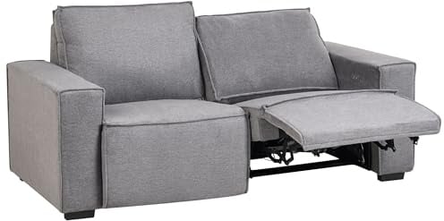 Beliani Sofa Stoff grau 2-Sitzer gepolstert elektrisch verstellbar Relaxfunktion Nukari