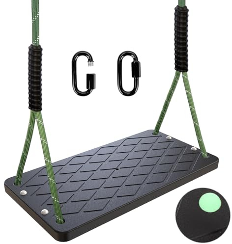Yyiwhmy Schaukel Garten Rutschfester Kinderschaukel Outdoor Indoor | 270kg Games Schaukelsitz Höhenverstellbar mit 2 Karabinern&Leuchtperle, Robustes Schaukel Garten Schaukel, Spielplatz