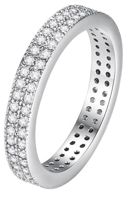 Ayoiow Trauringe Gold Weißgold 750 18K, Zwei Reihen Moissanit Diamant Verlobungsringe Weiss Gold, Trauringe 750 Schlicht für Sie
