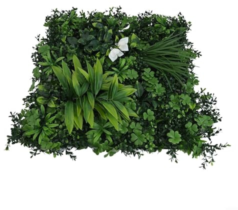 Blumen-Wandpaneele für den Innen- und Außenbereich, UV-beständiges Material, künstliche grüne Wandpaneele für Gartendekoration mit dichtem Laub, 50 x 50 cm (B)
