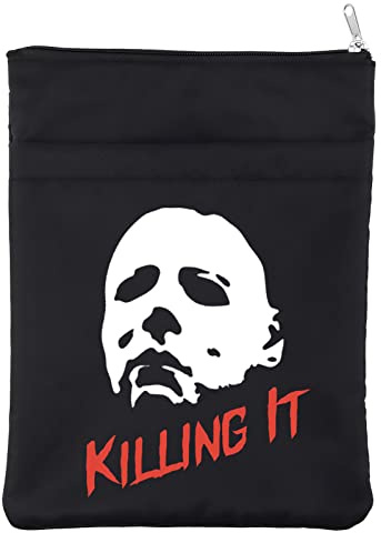 Horror Movie Inspiration Book Sleeve Killing It Book Cover Killer Characters Book Pouch Halloween Party Gift for Scary Film Fans (KillingBblk-UK)