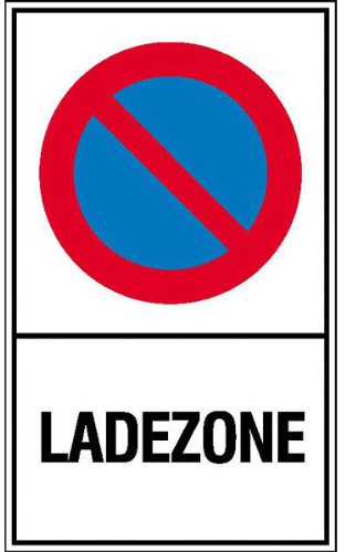 Betriebsausstattung24 Haltverbotsschild Ladezone - Aluminium, geprägt - 40,0 x 60,0 cm - Symbol und Text Schild - Eingeschränktes Halteverbot