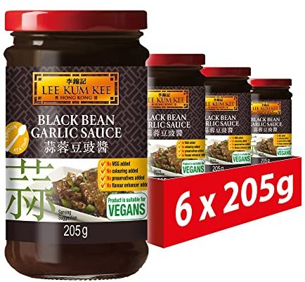 Lee Kum Kee Black Bean Garlic Sauce, Vegan, No Added Preservatives, 205 g (Pack of 6)
