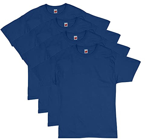 Hanes Men's ComfortSoft T-Shirt (Pack of 4),Deep Royal,3X-Large