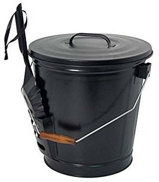 Panacea Fireplace Ash Bucket With Shovel 13 H Matte Black
