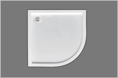 Piatto doccia 100 X 100 un quarto di cerchio, raggio 50, in acrilico, colore bianco, altezza 2,5 cm