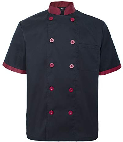 Top Tie Chef Giacca Professionale con Maniche Corte in Poliestere e Cotone Unisex, Giacca Cuoco Uomo