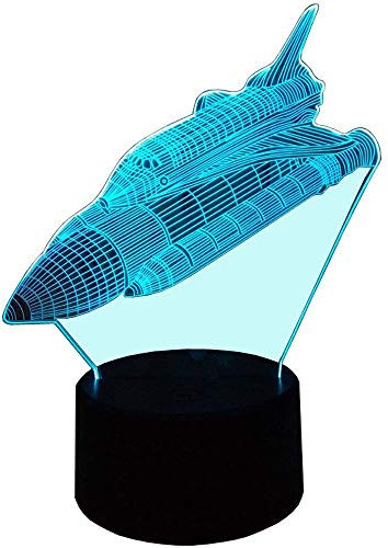 3D Rakete Illusions LED Lampen Tolle 7 Farbwechsel Acryl berühren Tabelle Schreibtisch-Nacht licht mit USB-Kabel für Kinder Schlafzimmer Geburtstagsgeschenke Geschenk.