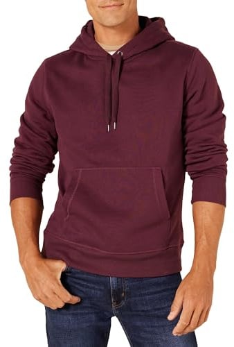 Amazon Essentials Felpa con Cappuccio (Disponibile nelle Taglie Forti) Uomo, Bordeaux, XS