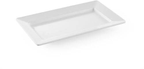 HENDI Buffetplatte, Rechteckig, Hygienisch und bruchfest, Servierplatte, Catering, 360x205x(H)38mm, Melamin