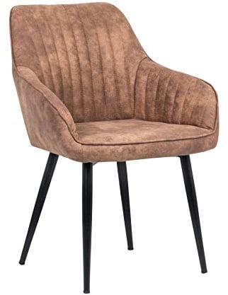 Riess Ambiente Edler Design Stuhl Turin Vintage Light Brown mit Armlehne Esszimmerstuhl Konferenzstuhl