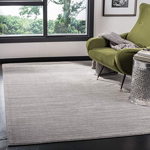 Safavieh Modern Teppich für Wohnzimmer, Esszimmer, Schlafzimmer - Vision Collection, Kurzer Flor, Silber, 240 x 300 cm