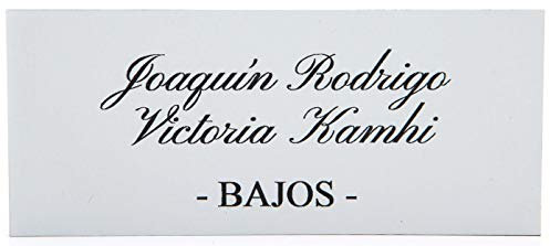 Placa para Buzón de plástico blanco y grabado negro. Cinta autoadhesiva. Grosor 1,5mm y tamaño máximo 100x40mm