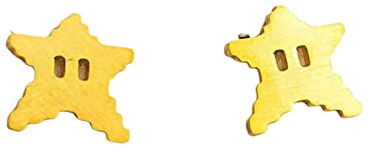 Pixel Stern Ohrstecker Goldfarben Edelstahl Game Nerd