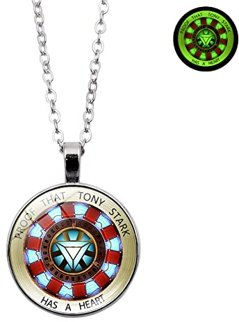 DGP Iron Man Tony Stark Phosphoreszierende Kristallreaktor Arc Heart Anhänger Halskette