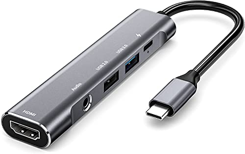 Adaptateur USB C vers HDMI Dex Dock pour Galaxy S25/S24/S23/S22/Note20/TabS9/S8/S7, hub de type C avec prise audio 3,5 mm, HDMI 4K, USB 3.0, PD 60 W, adaptateur pour iPhone 15/iPad Air 4/5, iPad Mini