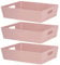 3x Ordnungsboxen - 8 cm hoch - PINK - 35x26x8cm - 6 Liter - DINA4 - Ordnungskorb - Schubladenorganizer Schublade - Organizerbox - Ordnungssystem Kunststoff - Aufbewahrung Bad Korb Schrank Schreibtisch
