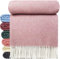 STTS International Wolldecke 100% Schurwolle Wohndecke in versch. Farben 140 x 200 cm Tagesdecke Schurwolldecke Woll-Plaid Tirol (Altrosa, 140 x 200 cm)