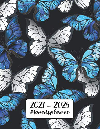 Monatsplaner 2021-2025: Schmetterling | 5 Jahre Kalender, Buchkalender | Terminplaner von Januar 2021 bis Dezember 2025