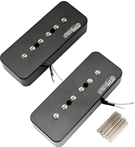 Wilkinson M-Serie Alnico 5 P90 Soapbar Tonabnehmer Pickups Set Schwarz | für LP SG Style E-Gitarre