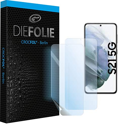 Crocfol Schutzfolie vom Testsieger [2 St.] kompatibel mit Samsung Galaxy S21 - selbstheilende Premium 5D Langzeit-Panzerfolie (Case-Friendly)