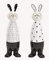 Hase mit Brille aus Keramik weiß schwarz 2er-Set (= 2 Stück in 2 Motiven), (B/H/T) 8x27x8cm