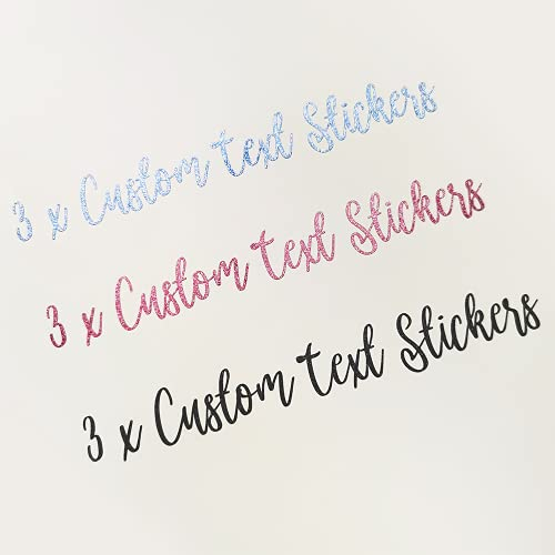 3 x Custom Name/Text Personalised Vinyl Decals Stickers (2cm Height)