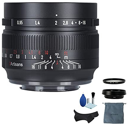 7 Artisans - Obiettivo 50 mm F0.95 per fotocamera Fuji X Mount, APS-C, grande apertura, messa a fuoco manuale, obiettivo verticale fisso