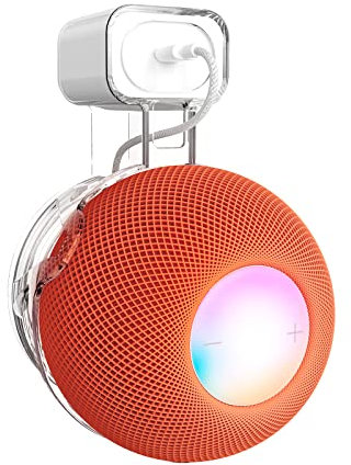 HeyMoonTong Transparent Outlet Wall Mount Holder Stand Fits for Apple HomePod Mini, A Space-Saving Accessory for HomePod Mini Smart Home Speakers with Cord Management, Hide Messy Wires