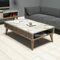 Dmora - Table Basse Capricorn, Table Basse, Porte-revues pour canapé, Etagère de Salon, 105x60h35 cm, Noyer et Blanc
