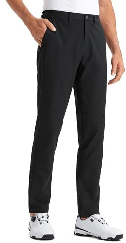 CRZ YOGA Herren Golfhose Schnelltrocknend Anzughose Stretch Hose Sporthose Jogginghose Atmungsaktive Golf Trousers -81cm Schwarz 33W