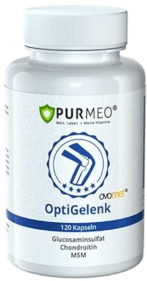 PURMEO® OptiTrans – mit Ovomet®, Glucosaminsulfat, Chondroitin, MSM und Weihrauch – 120 Kapseln – zur Unterstützung von Gelenken und Knorpeln – vegetarisch, laktosefrei, laborgeprüft, Made in Germany