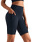XDSP Damen Kurze Leggings Damen Yoga Shorts Kurze Leggings mit Handytasche Fitness Shorts (XL, Schwarz)