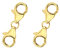 2 Stück 925 Vergoldetes Sterling Silber Doppel Karabinerverschluss Kettenverschluss Silber, Armbänder Verschlusse Armbandverlängerung Halskettenverschluss Schmuckverschlüsse Fußkettchen Verschlusse